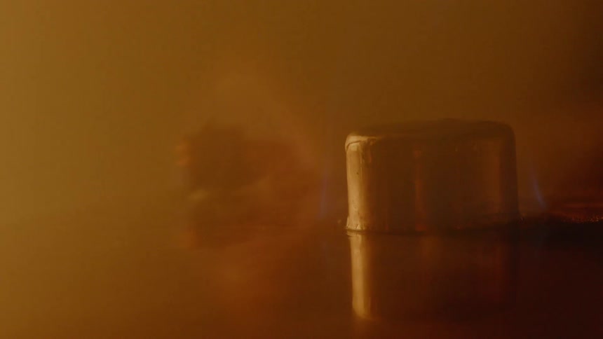 Metal cylinder on a table