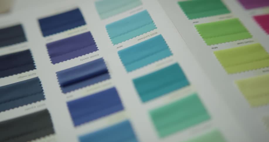 There are different colored fabrics