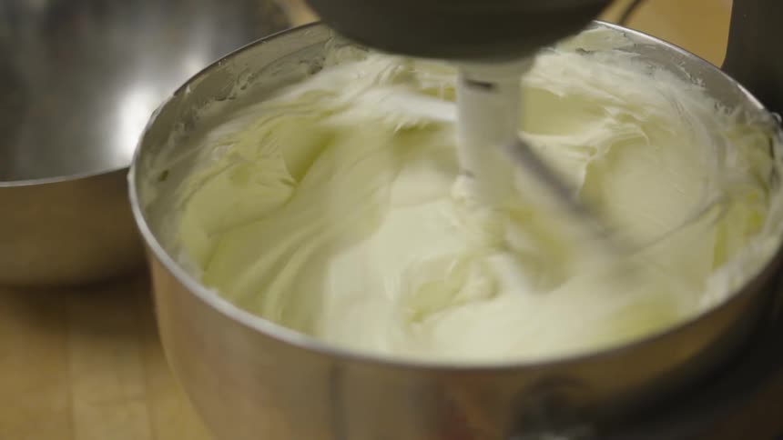 A mixer mixes batter