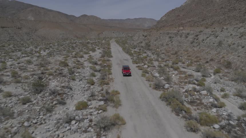 Off Road Car Driving In Desert Aerials