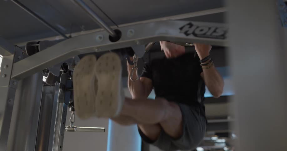 A man is working out indoors