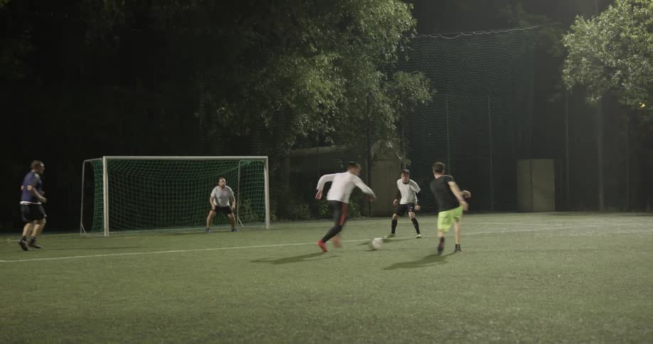 Some men play soccer
