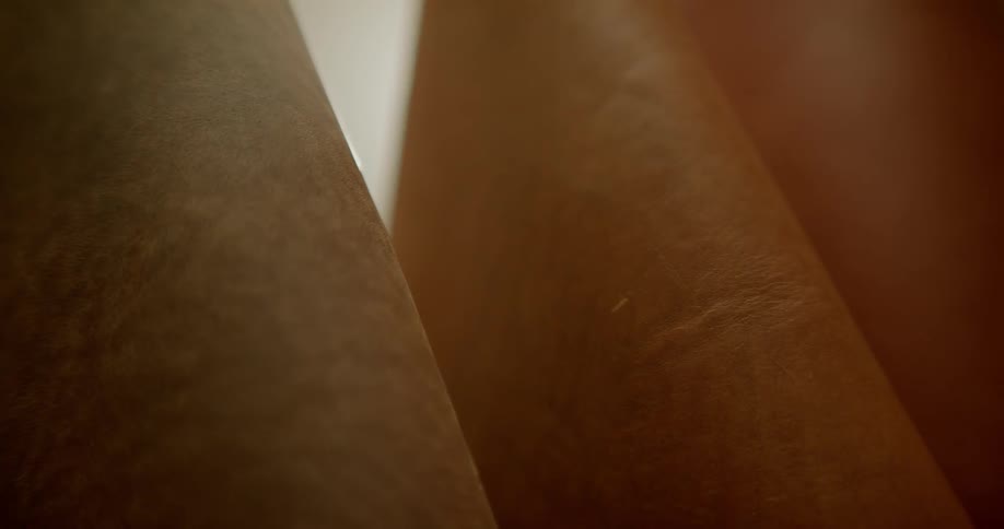 Leather is hanging up indoors