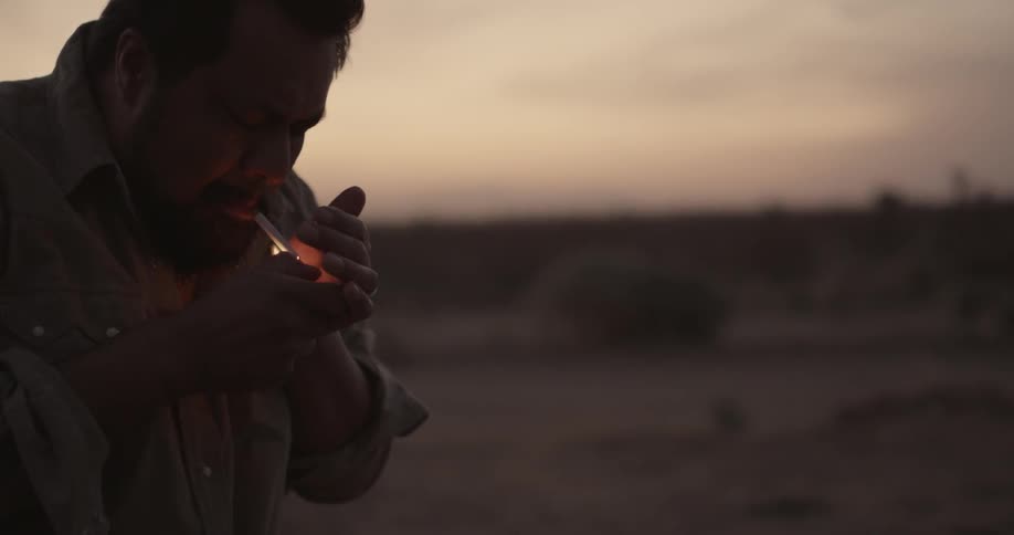 A man is smoking
