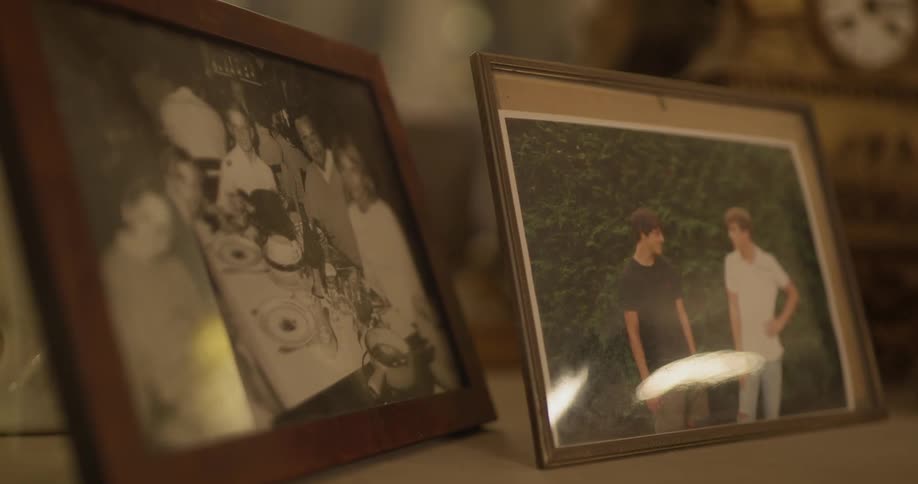 Pictures sit on a table