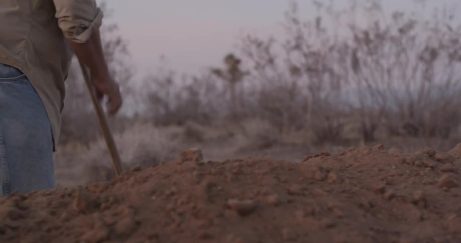 A man is digging