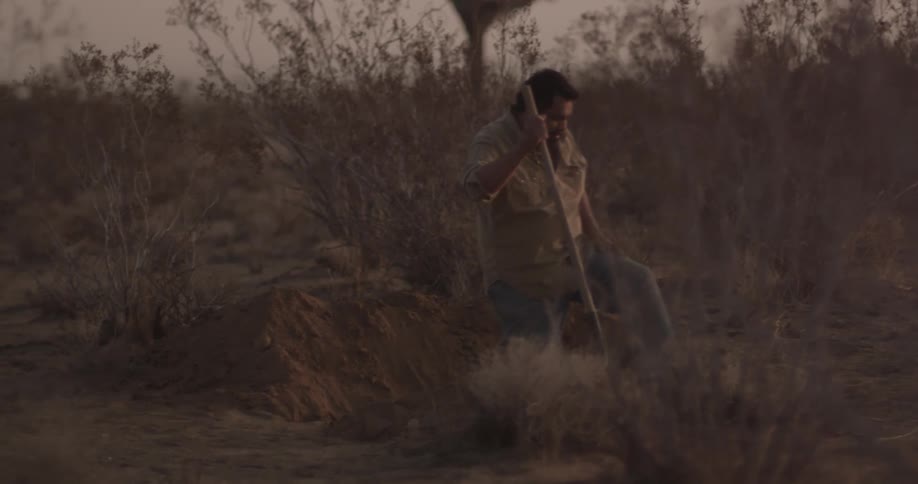 A man is digging