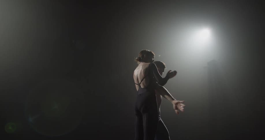 Woman and man dance