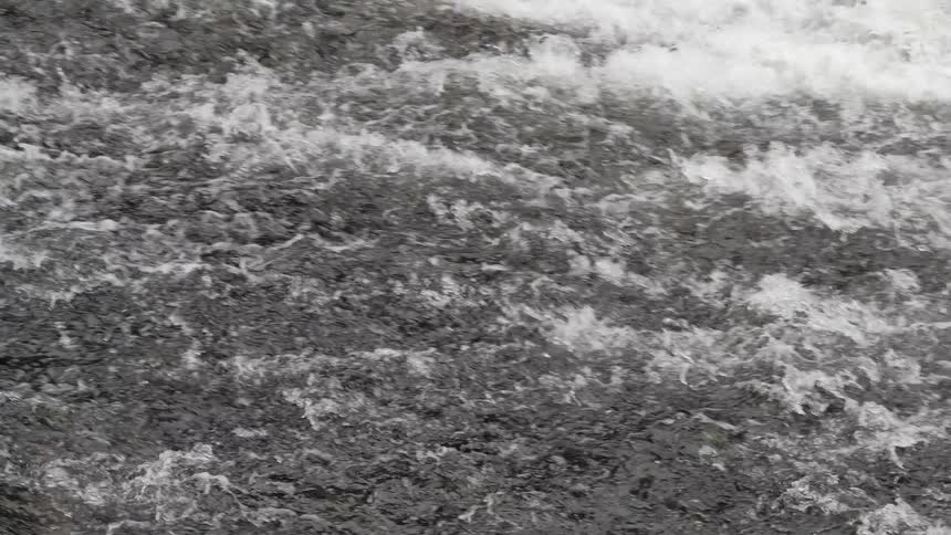 Water churns