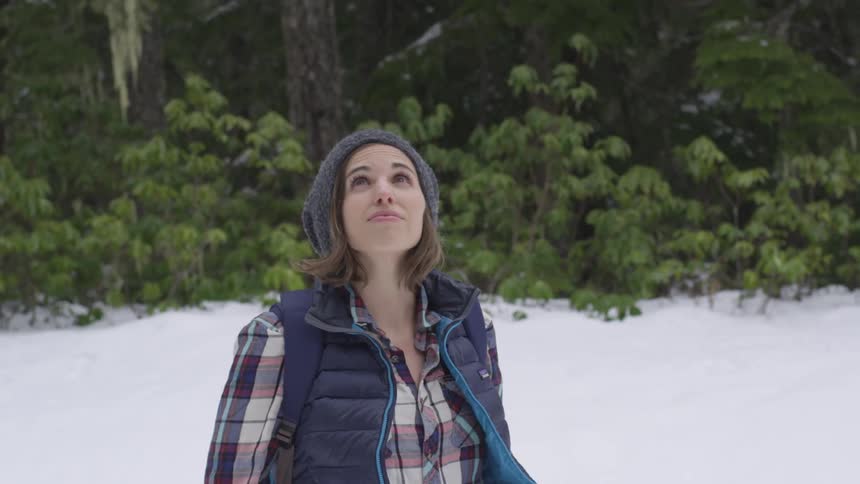 Friends Hiking In Winter