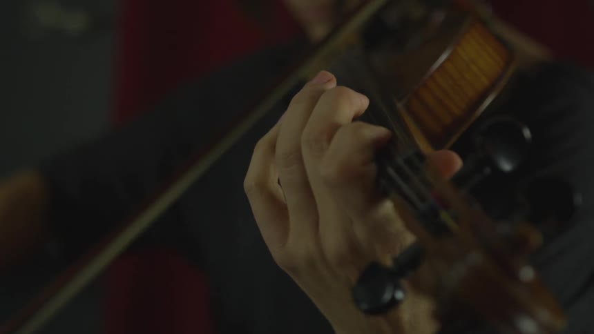 A woman skillfully plays a violin