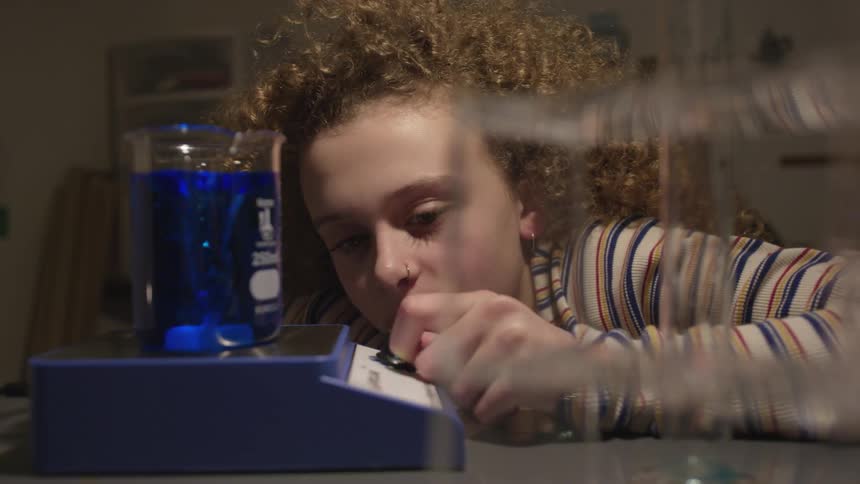 Girl Studying Science