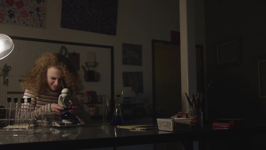 Girl Studying Science