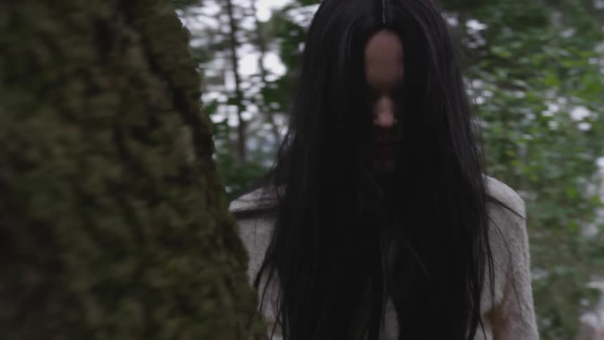 Creepy Woman In Forest