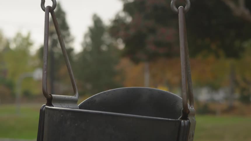 Rubber child swing at a park