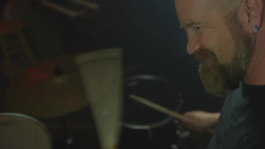 Friends Playing Instruments In Studio