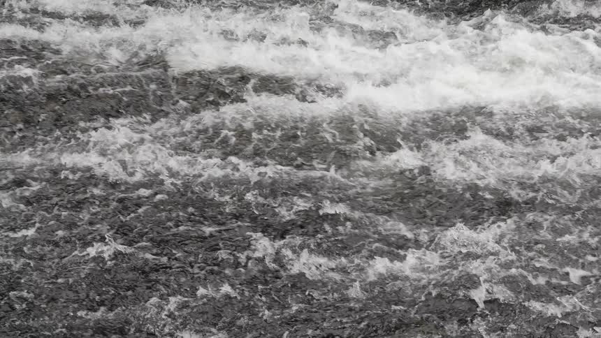 White water flows over waterfall