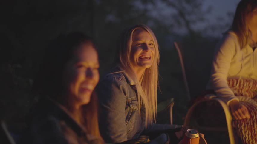 Friends Around Campfire