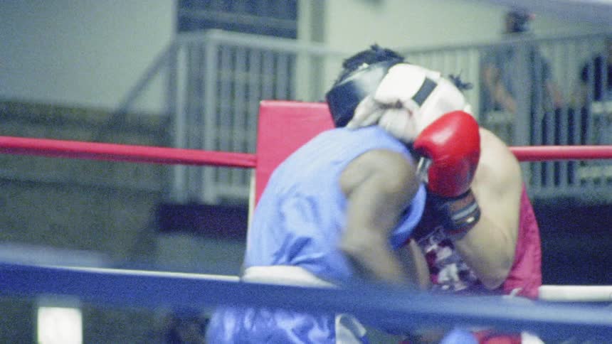 Young Boxer Training And Fighting