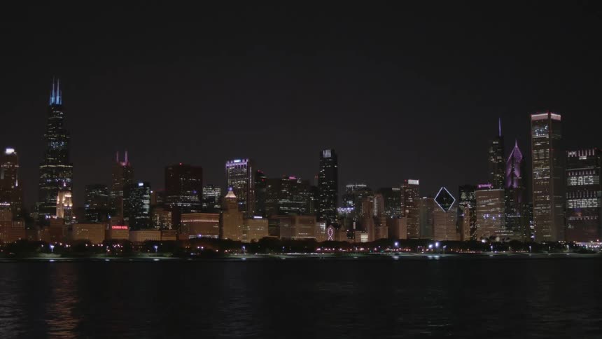 Chicago City Skyline at Night