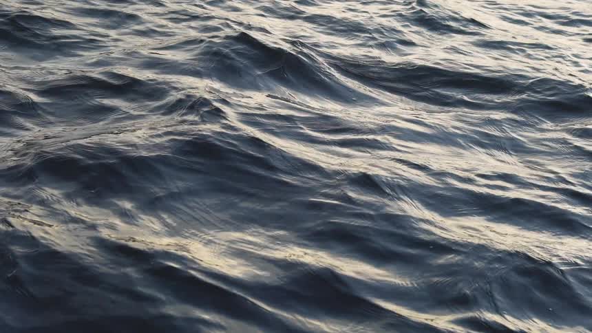 Slightly choppy waves in water