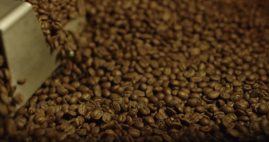The mixer of the device roasts aromatic coffee beans