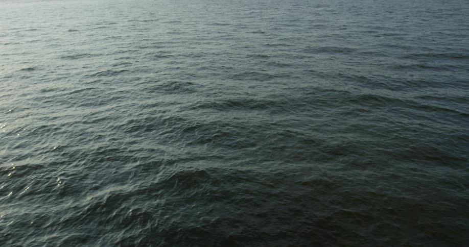The camera lifts from the edge of the atlantic to see the statue of liberty