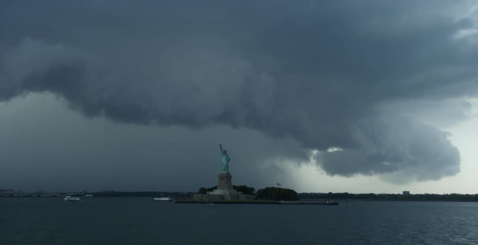 New York Skyline From Ferry