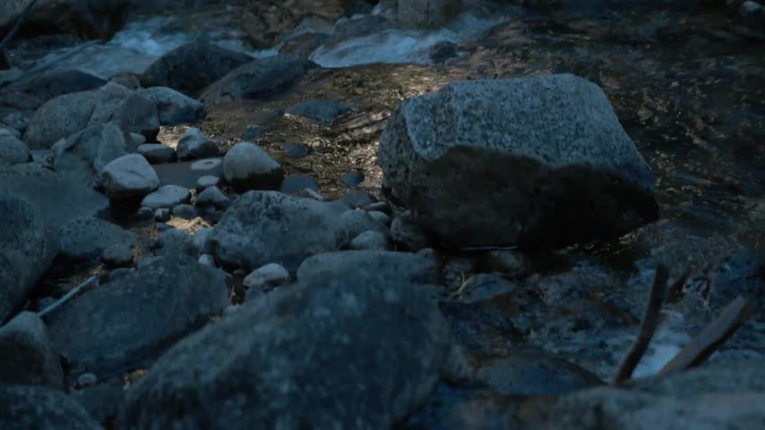 Water flowing over rocks