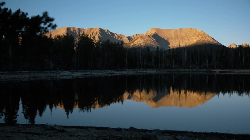 A silent lake in the mountains