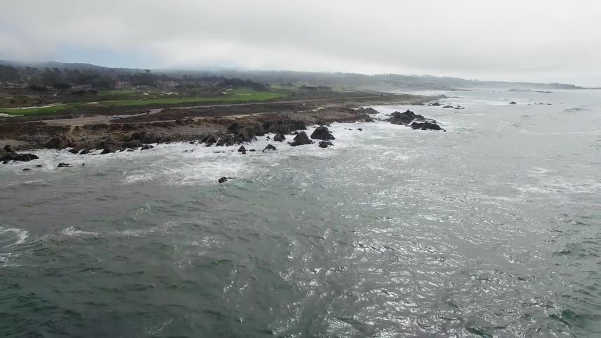 Aerial view of an ocean coastal area