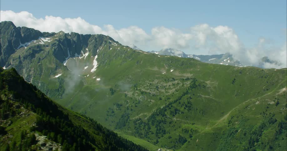 A green mountain scene