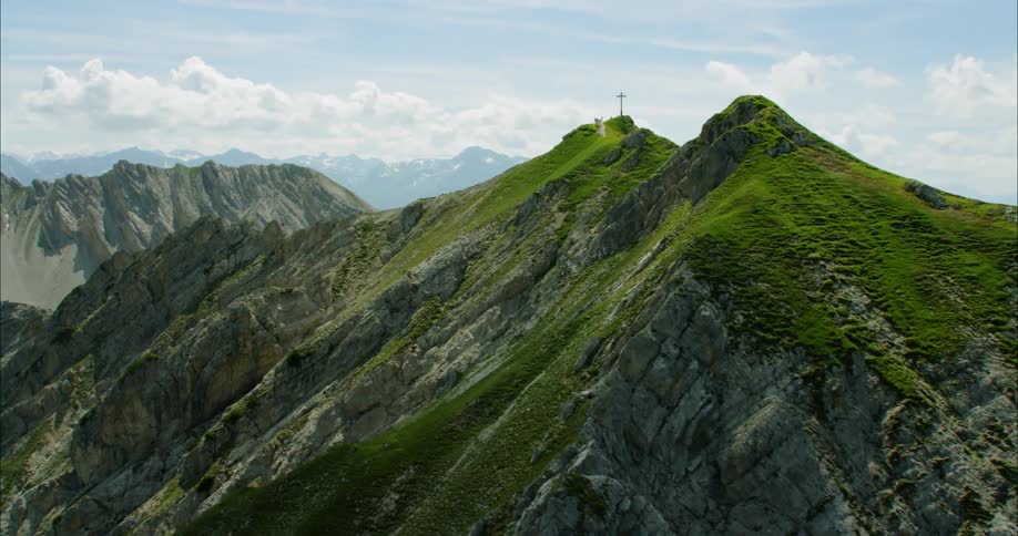 Aerials Of Austrian Alps In Summer
