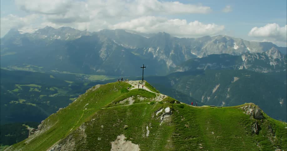 Aerials Of Austrian Alps In Summer