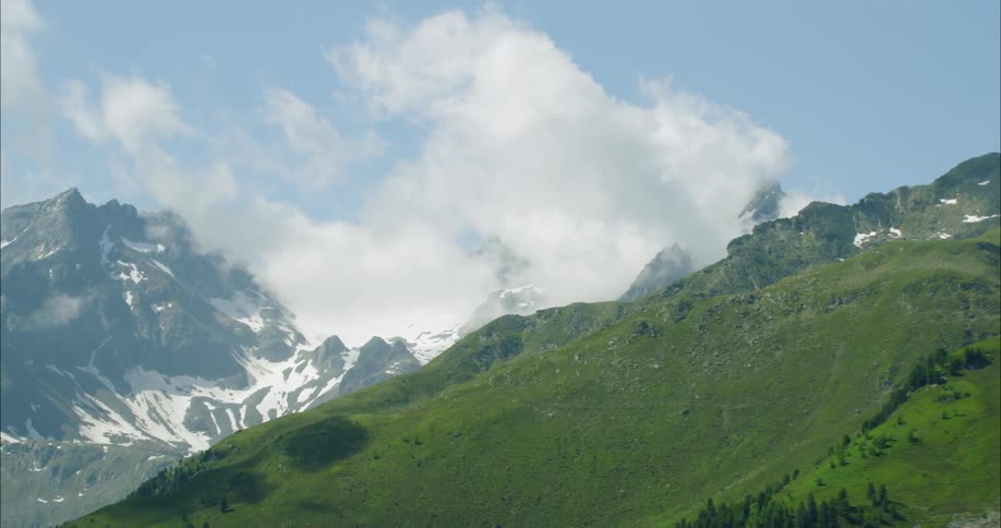 Aerials Of Austrian Alps In Summer