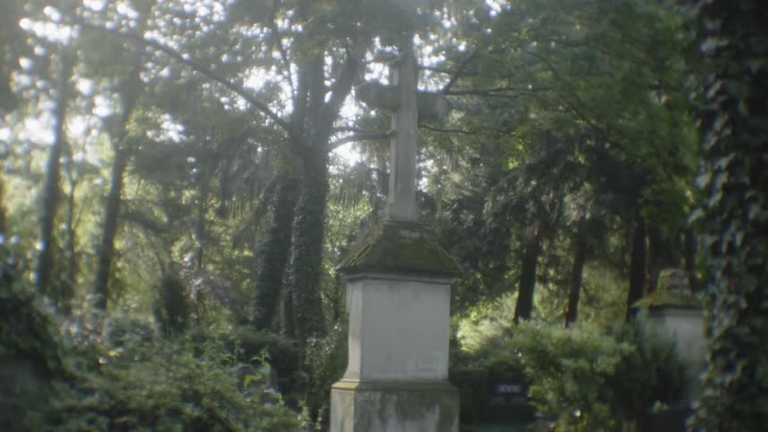 Statue of cross in a cemetery