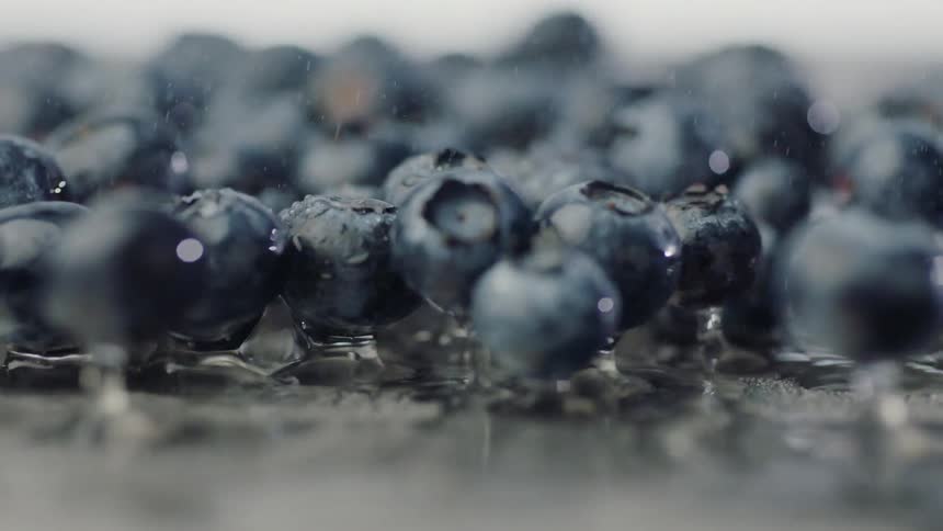 Blueberries bouncing up and down
