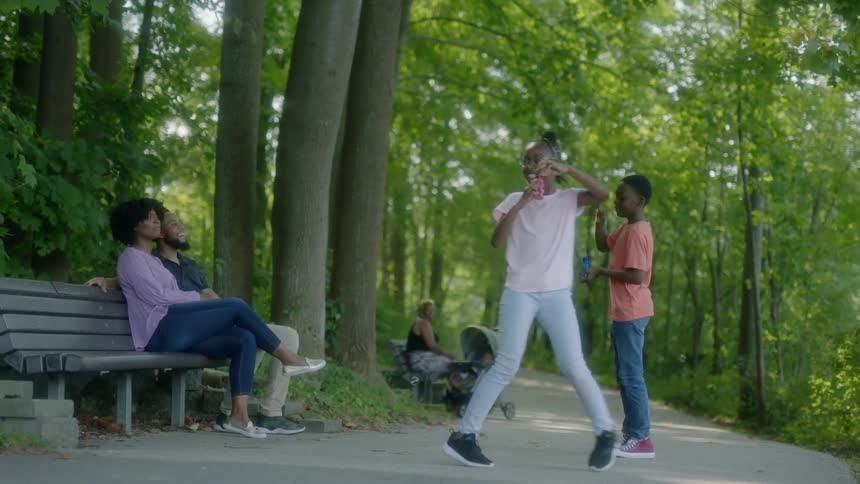 A family of enjoying a day in the park