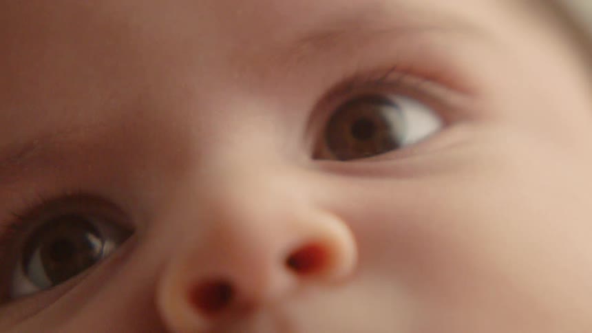 A baby looking around