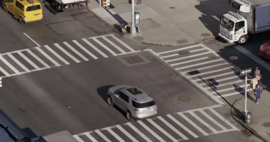A busy city intersection