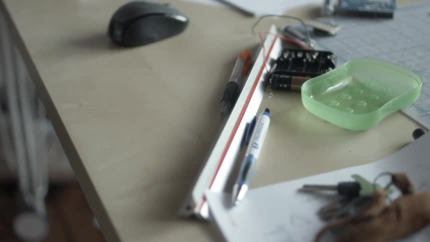 A messy tabletop
