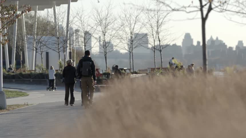 People gathered in a park