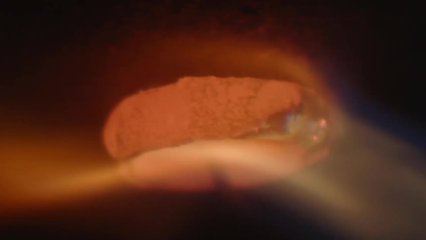 The torch is burning the metal ring
