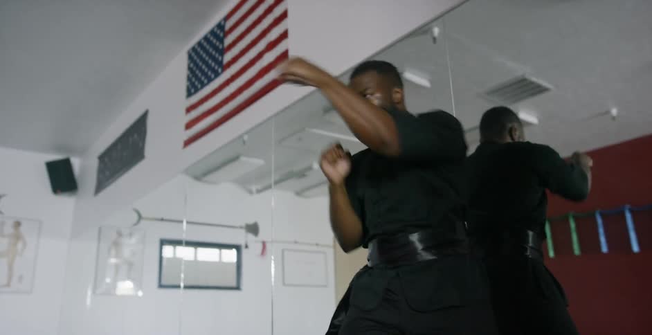 Man Practicing Karate