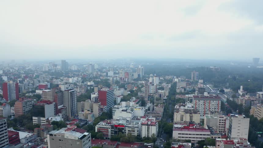 Cloud-level view of city