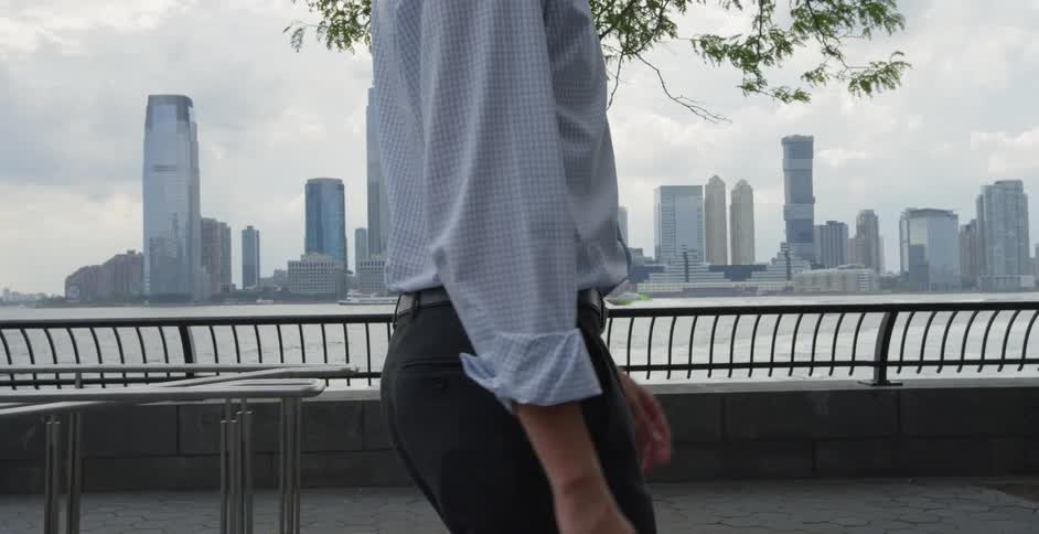 Man Looking Out At Skyline