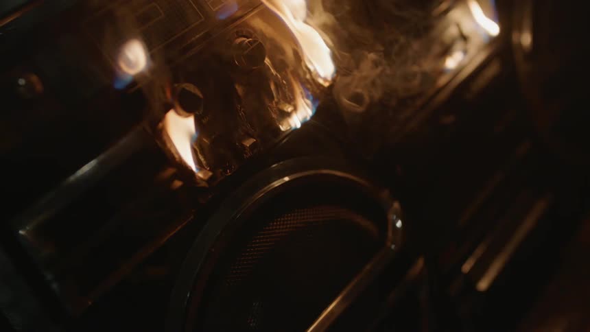 Abstract Boombox On Fire