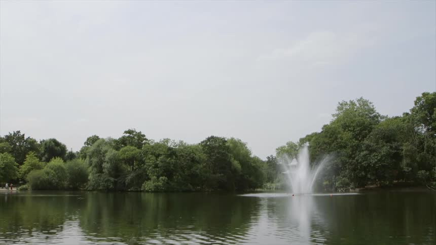 Water rising form a lake