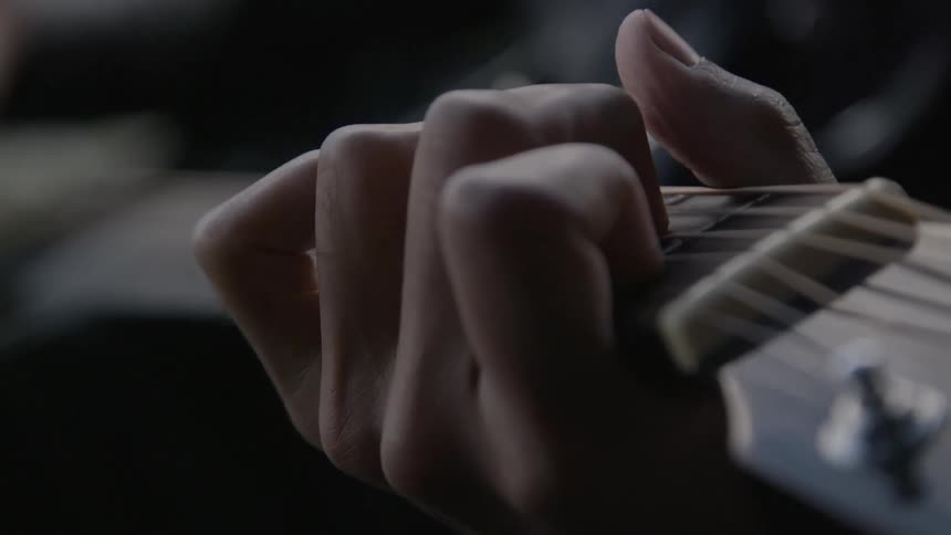 A person playing a guitar