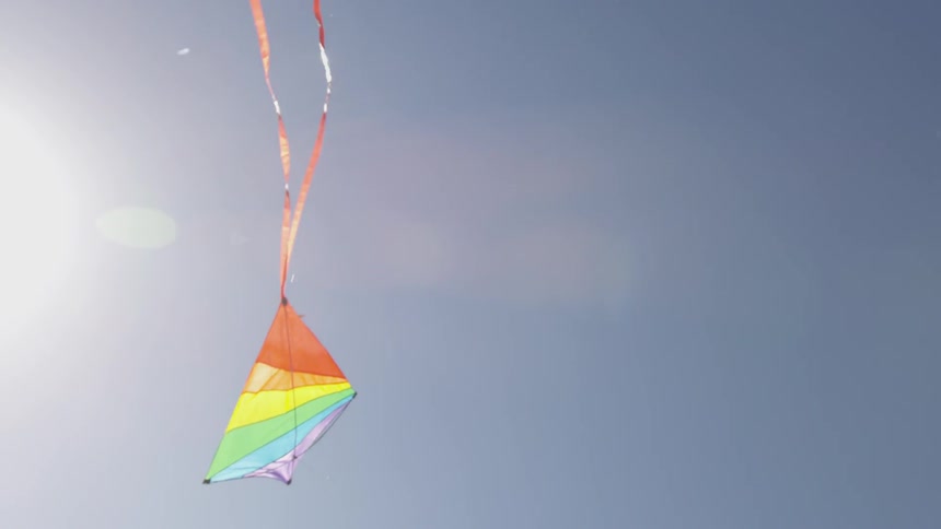 A kite is in the sky